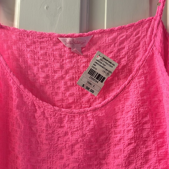 Lily Pulitzer hot Pink Fringe Cami Top - Picture 2 of 2